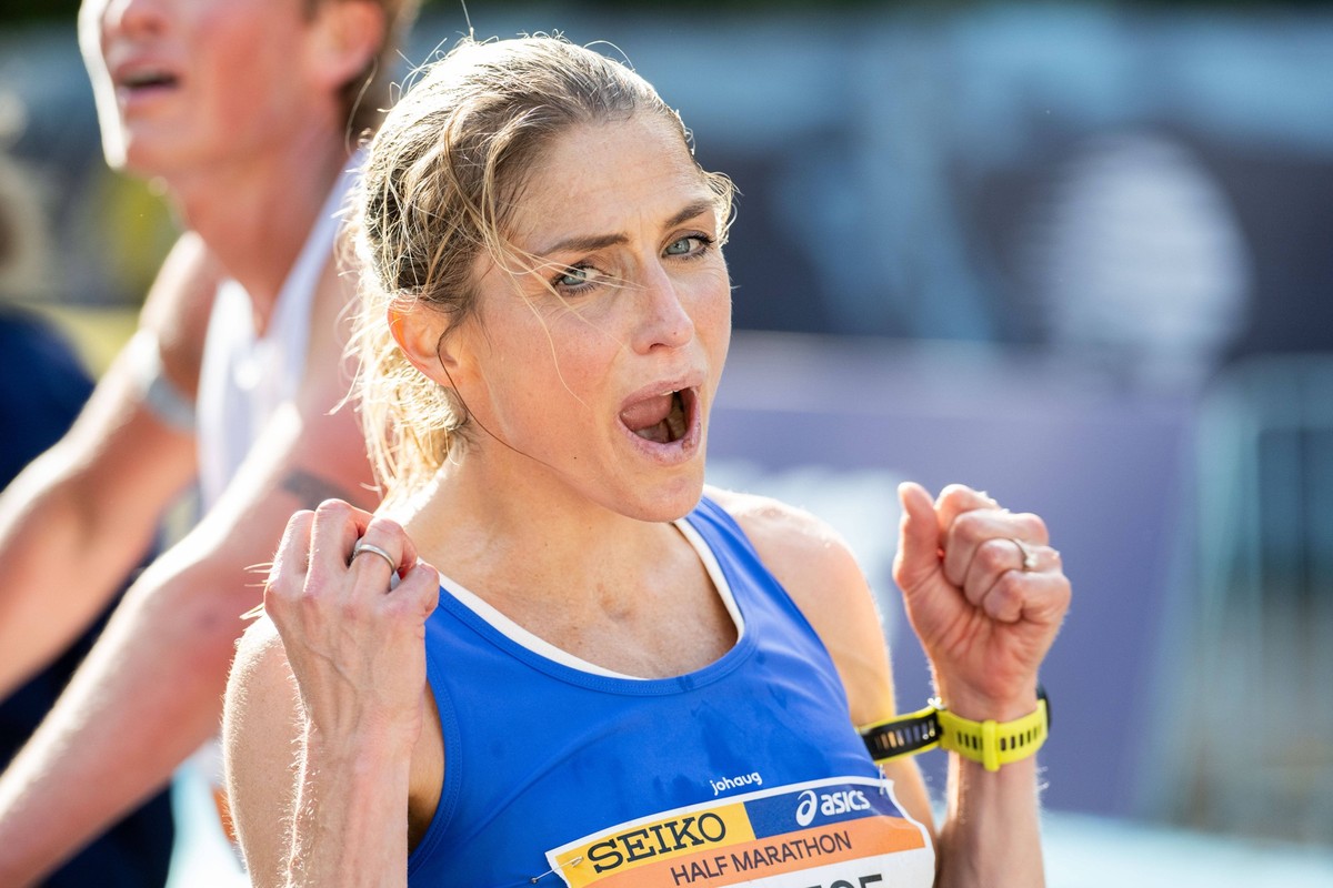 260920 Therese Johaug of Norway during the Copenhagen Half Marathon in the World Athletics Road Running Championships on September 20, 2026 in Copenhagen. Photo: Mathilda Schuler / BILDBYRAN / kod MA  ...