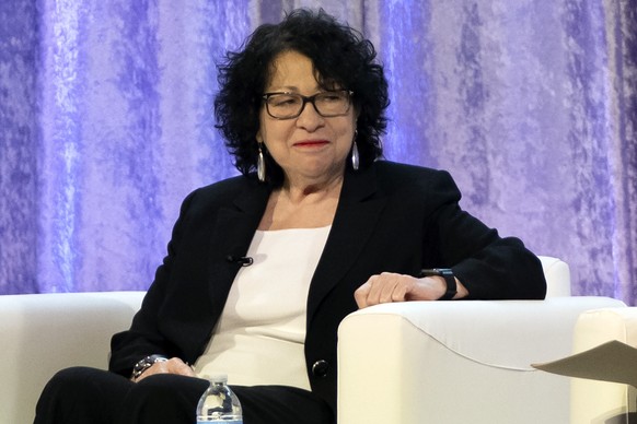 FILE - Supreme Court Justice Sonia Sotomayor attends a panel discussion, Feb. 23, 2024 in Washington. The Supreme Court allowed a president to become a &quot;king above the law,&quot; in the use of of ...