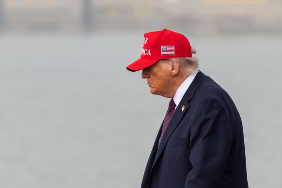 President Donald Trump leaves the stage after speaking at the Port of Corpus Christi in Corpus Christi, Texas, Friday, Feb. 27, 2026. (AP Photo/Michael Gonzalez)
Trump