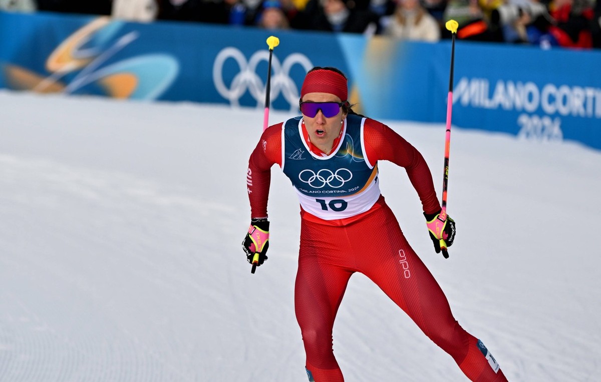 Tersero, Italy, February 10th 2026. Weber Anja of Switzerland in action during the Cross Country Womens Sprint Classic Qualification competition of the Olympic Winter games, Winterspiele,Spiele, Summe ...