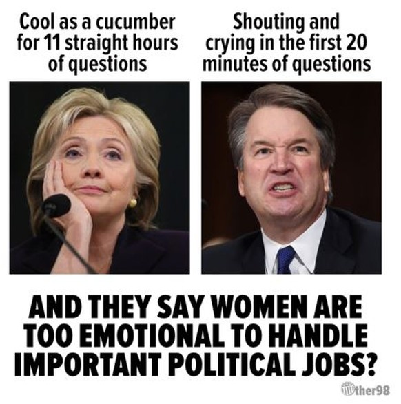 Frauen seien zu emotional für politische Arbeit? Kavanaugh wirkt emotionaler ...