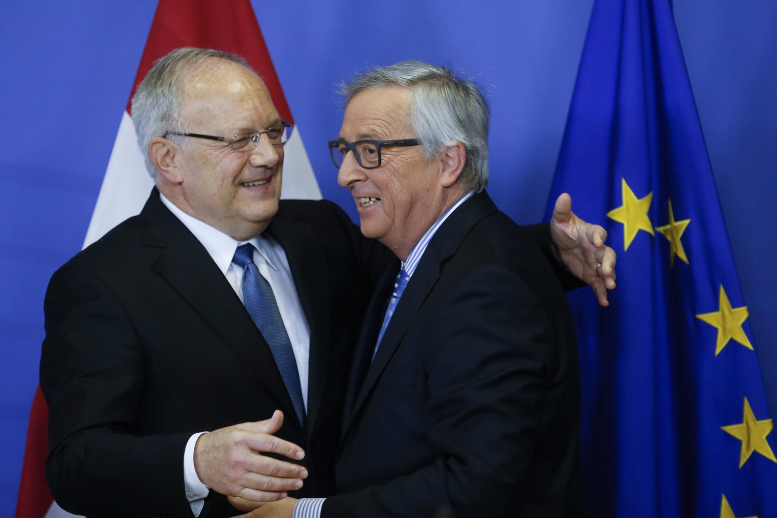 Harmonie nur an der Oberfläche: Bundespräsident Johann Schneider-Ammann und EU-Kommissionspräsident Jean-Claude Juncker bei ihrem Treffen am 15. Januar in Brüssel.