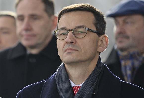In this Nov. 11, 2017 photo Finance Minister Mateusz Morawiecki attends Independence Day celebrations in Warsaw, Poland, Saturday, Nov. 11, 2017. Poland&#039;s conservative ruling party said Thursday, ...