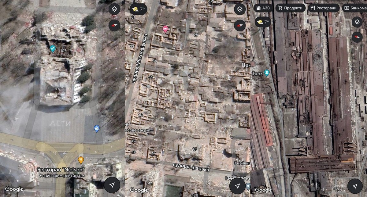 Les photos satellites que l'entreprise vient de dévoiler sur Google Maps témoignent de la rage destructrice russe qui s'est déchaînée sur Marioupol.