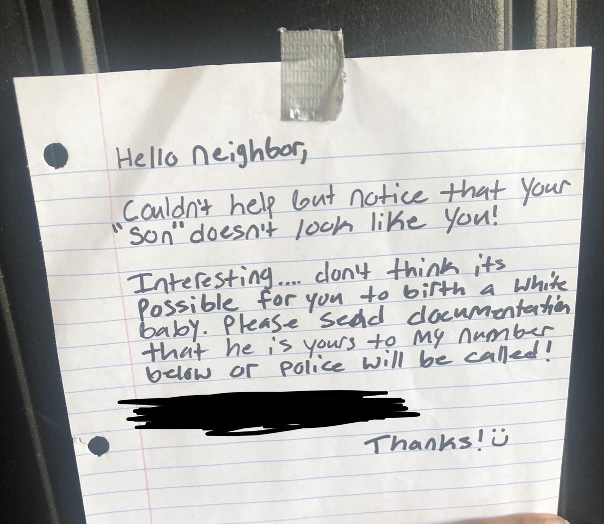 Hässiger Brief eines Nachbarn