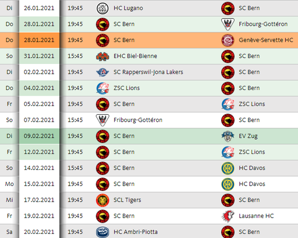 Dichtes Programm beim SC Bern in den nächsten Wochen.