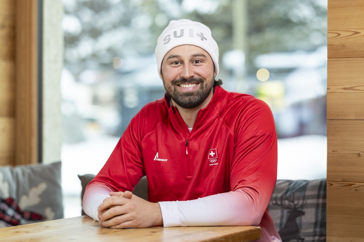 Ryan Regez of Switzerland poses for a portrait during a press conference of the Swiss ski cross team at the 2026 Olympic Winter Games in Livigno, Italy, on Tuesday, February 17, 2026. (KEYSTONE/Michae ...