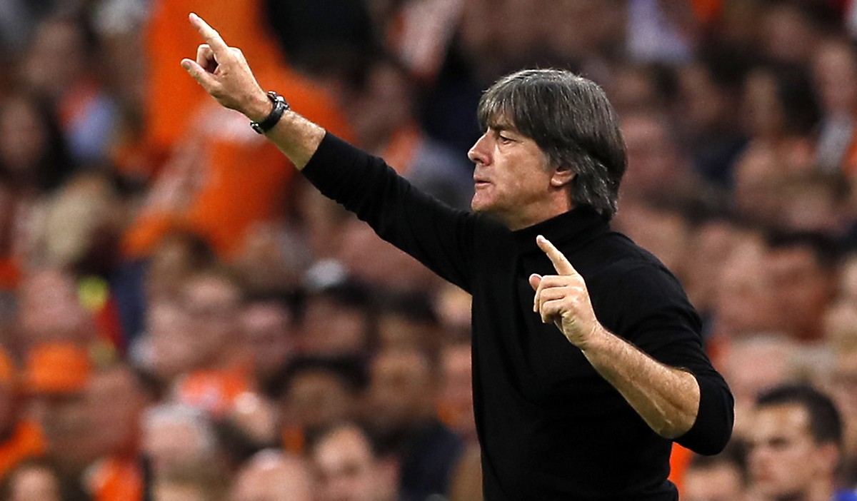 Germany's head coach Joachim Loew coaches his team during the UEFA Nations League soccer match between The Netherlands and Germany at the Johan Cruyff ArenA in Amsterdam, Saturday, Oct. 13, 2018. ...