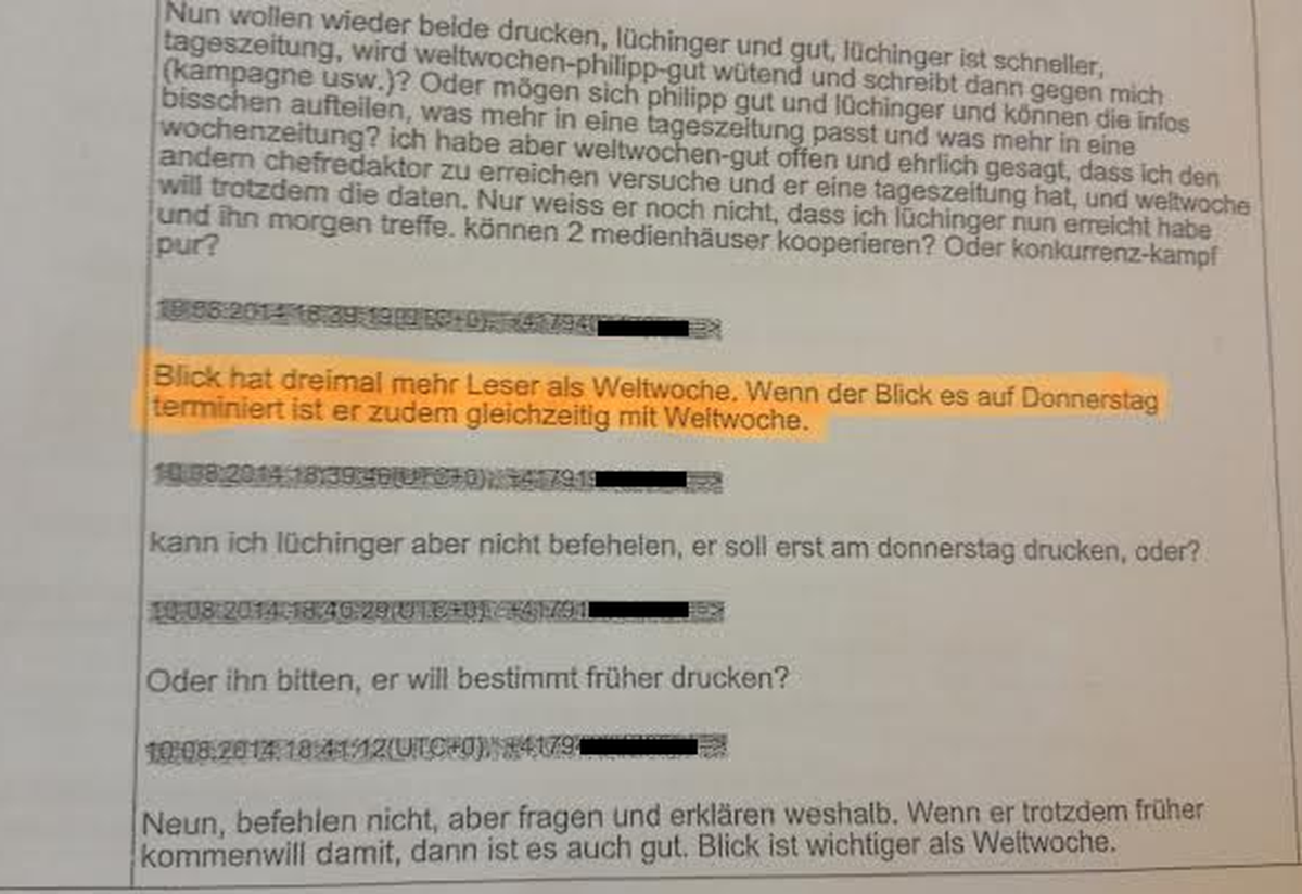 Sacha Wigdorovits berät Nicole W., die Chatpartnerin von Geri Müller, über welche Publikation sie Geri Müller am meisten Schaden zufügen kann.