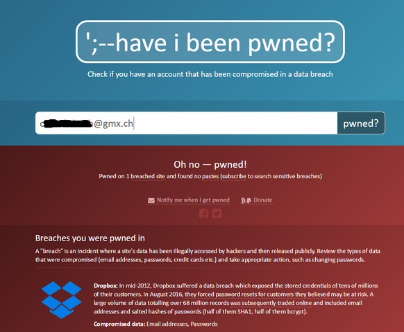 In der Datenbank von&nbsp;HaveIBeenPwned.com befinden sich über 4,8 Milliarden&nbsp;gestohlene Nutzerkonten aus 254 bestätigten Hacks bei Online-Diensten.