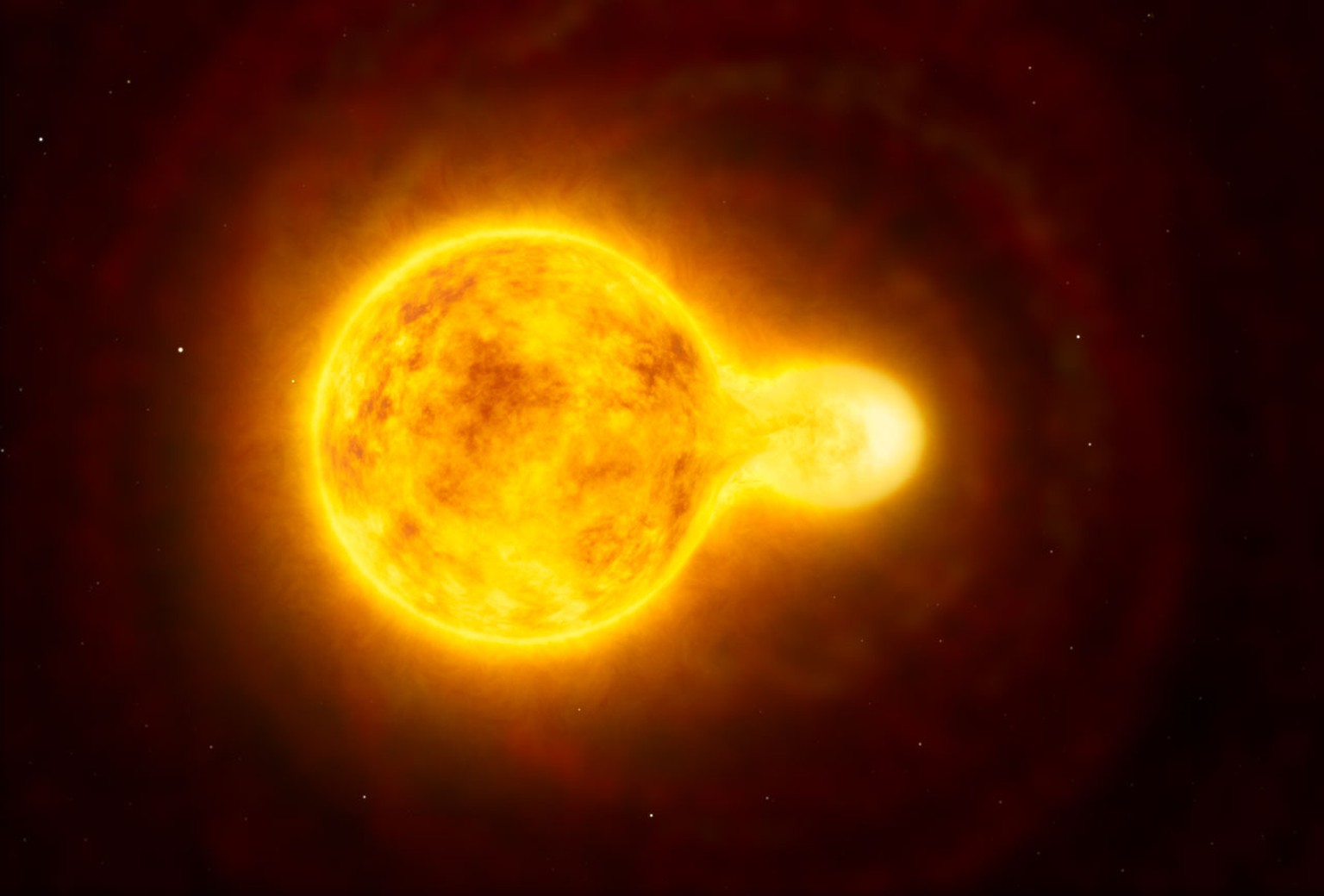 Wie eine gigantische Erdnuss:&nbsp;Doppelsternsystem im Sternbild Zentaur.