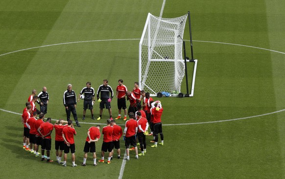 Im Training noch ein Kreis. Morgen hoffentlich ein Herz – wie an der WM 2014 in Brasilien.