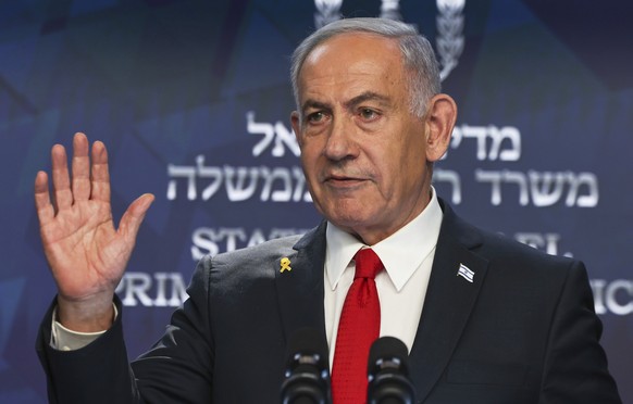 FILE - Israeli Prime Minister Benjamin Netanyahu speaks during a press conference in Jerusalem, May 21, 2025. (Ronen Zvulun/Pool Photo via AP, File)
Trump Iran