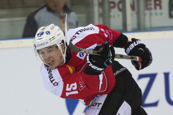 Jérémy Kamerzin während dem WM-Vorbereitungsspiel der Schweiz gegen Finnland im April 2015.&nbsp;