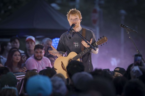 Singer-songwriter Ed Sheeran performs during &quot;Ed Sheeran&#039;s Play: Live from New York&quot; presented by TikTok at Domino Square in the Brooklyn borough of in New York, on Saturday, Sept. 13,  ...