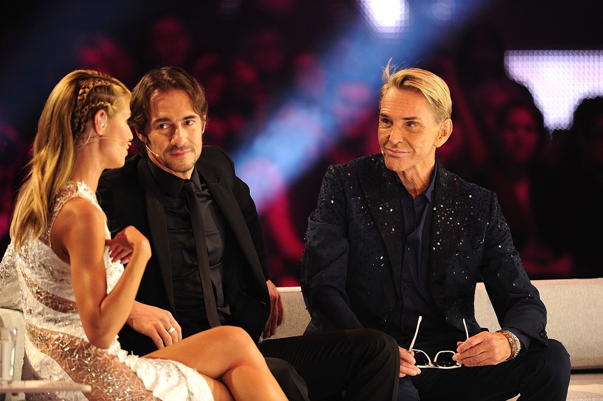 Heidi Klum mit den GNTM-Juroren Thomas Hayo und Wolfgang Joop.