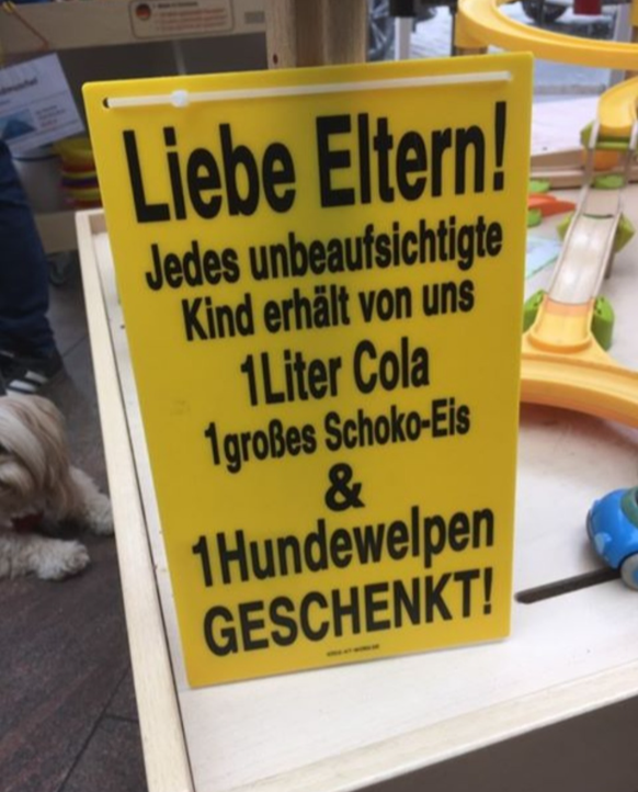 Lustiges Schild in Deutschland