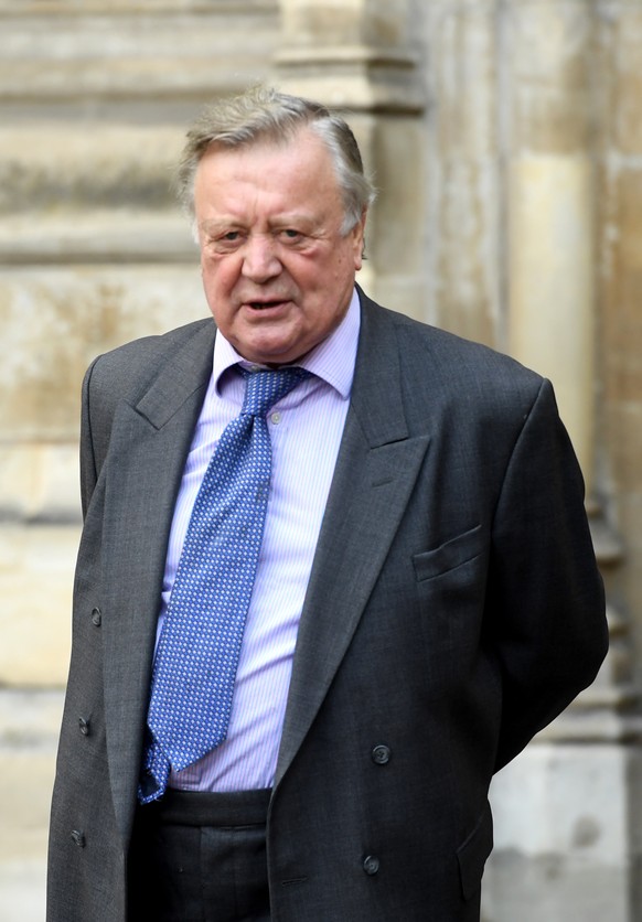 epa07832343 Father of the House and British Member of Parliament Kenneth Clarke attends a Service of Thanksgiving for the life and work of Lord Ashdown in Westminster Abbey London, Britain, 10 Septemb ...
