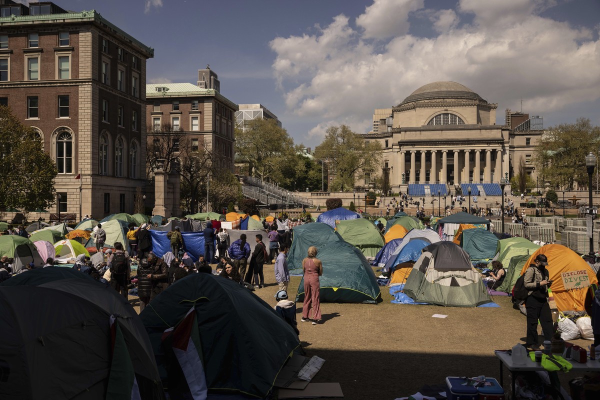 FILE - Pro-Palestinian demonstration encampment is seen at the Columbia University, April 26, 2024, in New York. (AP Photo/Yuki Iwamura, File)
Campus Protests Columbia