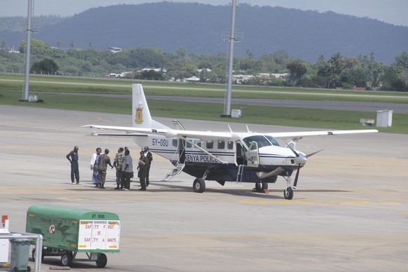 Kenianisches Sicherheitspersonal am Moi International Airport.