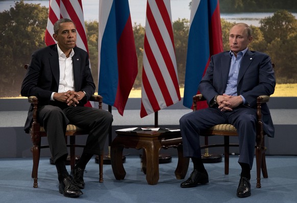 Hatten im Juni 2013 schon sichtlich viel Spass miteinander: Die Präsidenten Putin und Obama.<br data-editable="remove">