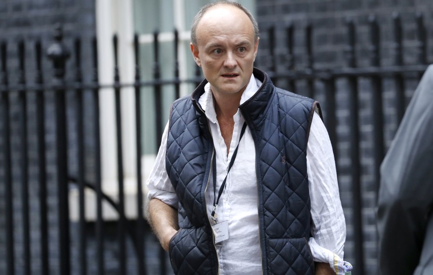 Dominic Cummings, Special Advisor to British Prime Minister Boris Johnson, leaves Downing Street in London, Wednesday, Sept. 4, 2019. With Britain&#039;s prime minister weakened by a major defeat in P ...