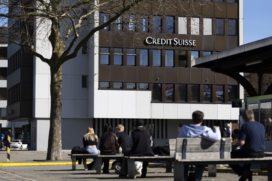 Die Credit Suisse Filiale beim Bahnhofplatz in Burgdorf, am Mittwoch, 22. Maerz 2023. (KEYSTONE/Peter Klaunzer)