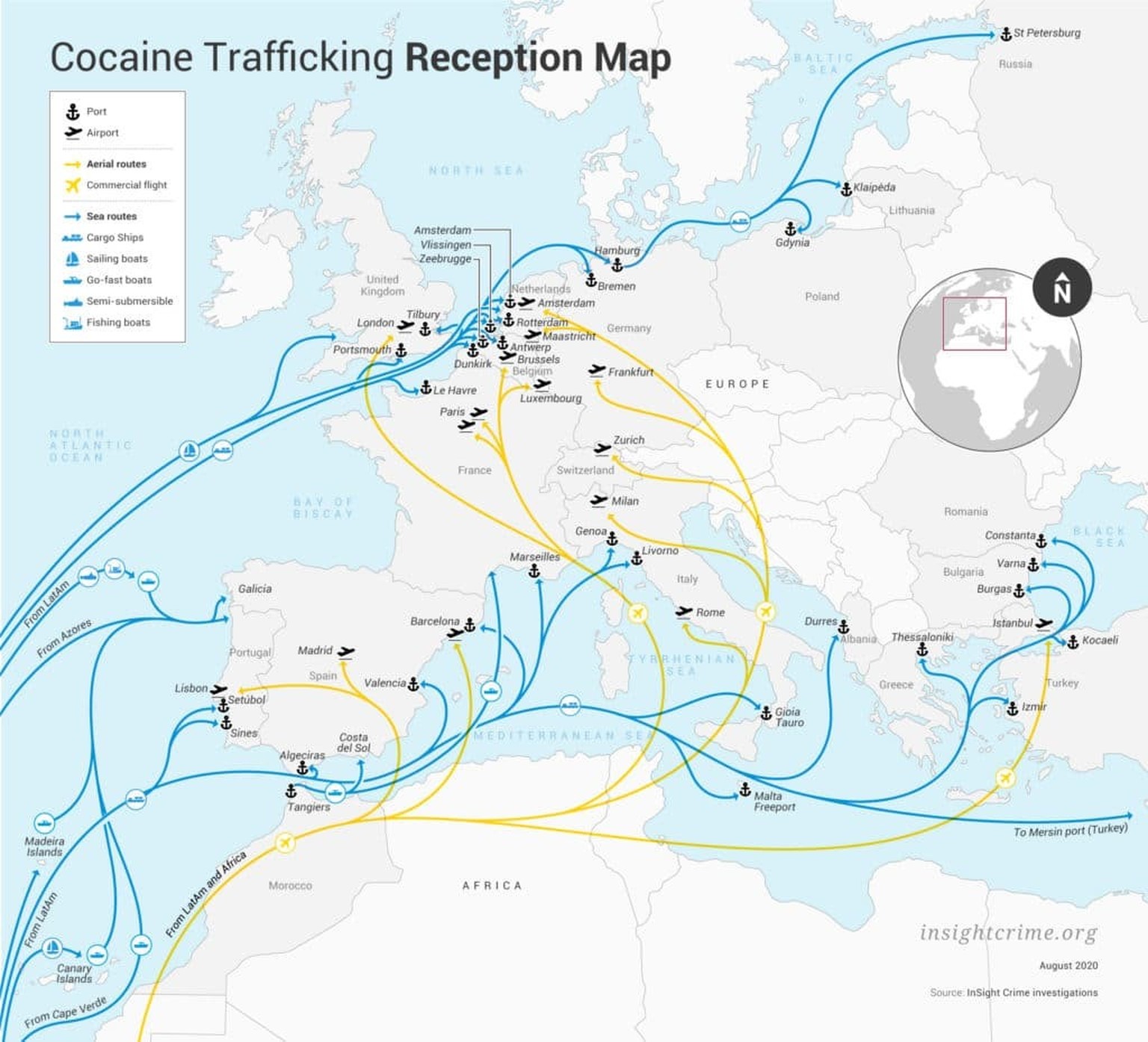Kokain-Schmuggel nach Europa
https://insightcrime.org/investigations/cocaine-europe-underestimated-threat/