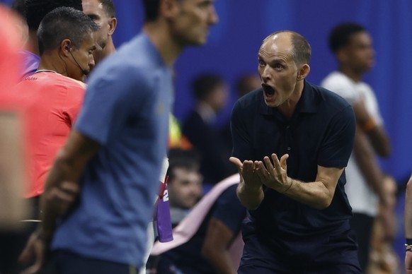 epa13113686 England's head coach Thomas Tuchel reacts during the FIFA World Cup 2026 semifinals match England against Argentina, in Atlanta, USA, 15 July 2026. EPA/WILL OLIVER