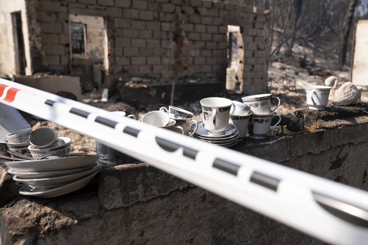 epa11129807 A view of various utensils from the burned home of Patricia Araya, known as 'La Pati,' a staff at the Botanical Garden of Vina del Mar who died in a fire along with her mother an ...