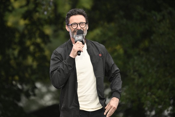 Hugh Jackman speaks during the Global Citizen Festival on Saturday, Sept. 28, 2024, at Central Park in New York. (Photo by Evan Agostini/Invision/AP)
Hugh Jackman