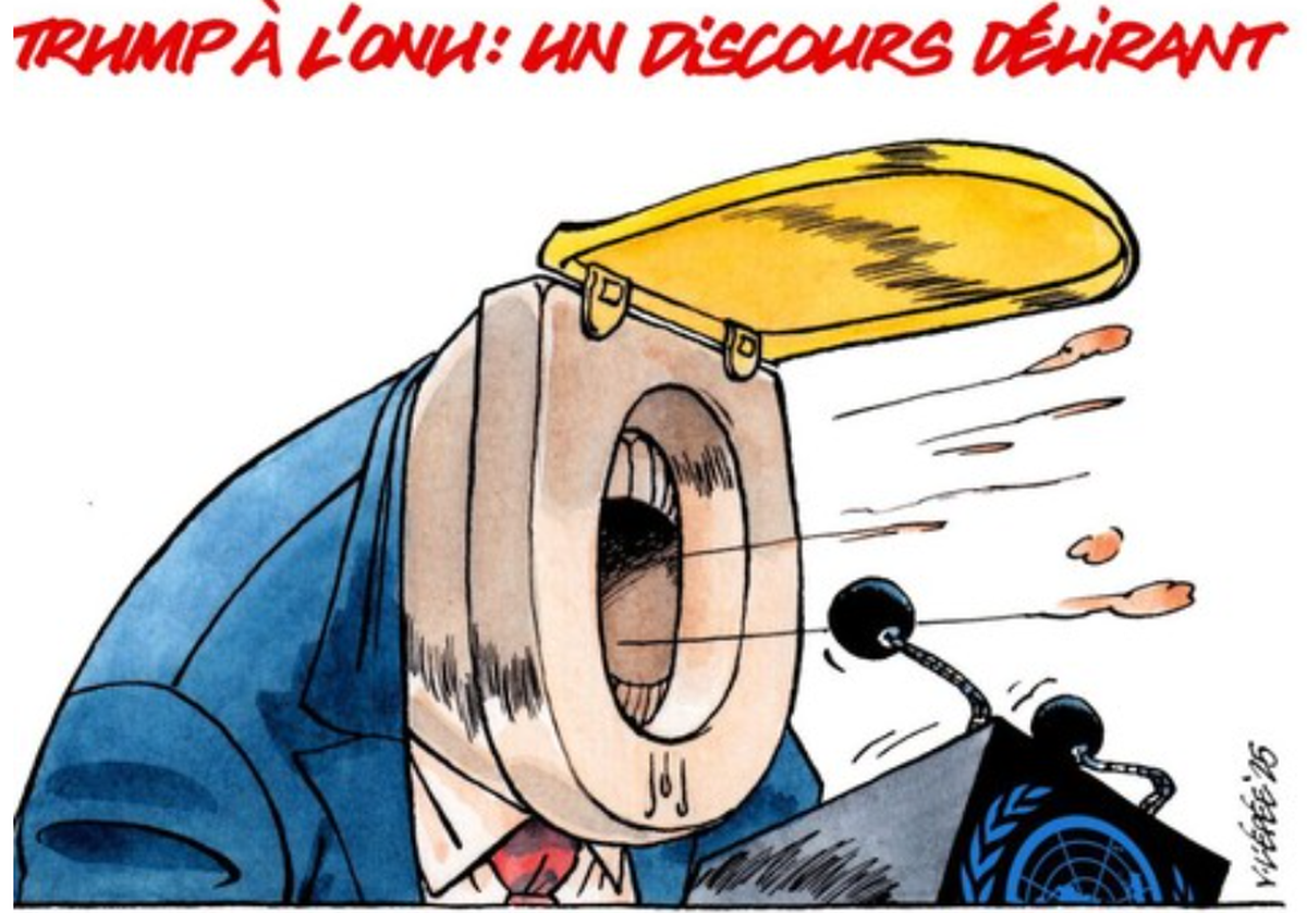 Caricature de l'année: Trump représenté en cuvette de WC