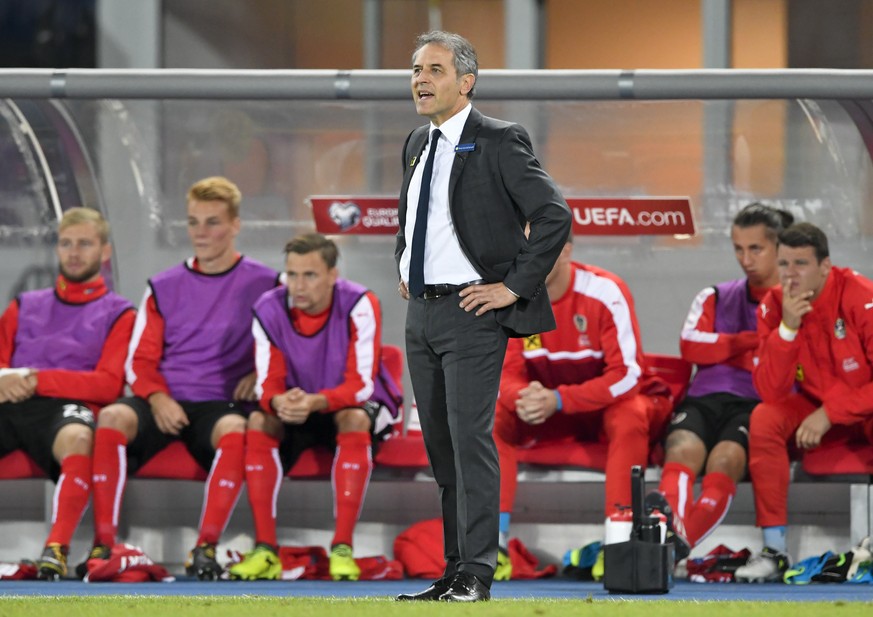 ABD0143_20170905 - WIEN - OESTERREICH: Trainer Marcel Koller (AUT) am Dienstag, 5. September 2017, waehrend des WM-Qualifikationsspiels Oesterreich gegen Georgien im Ernst Happel-Stadion in Wien. (KEY ...