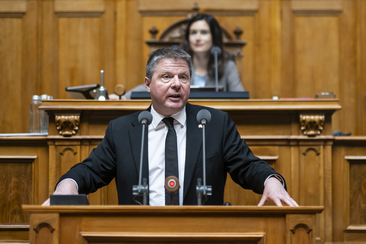 Martin Baeumle, GLP-ZH, spricht zur Grossen Kammer, an der Herbstsession der Eidgenoessischen Raete, am Dienstag, 4. Maerz 2025 im Nationalrat in Bern. (KEYSTONE/Alessandro della Valle)