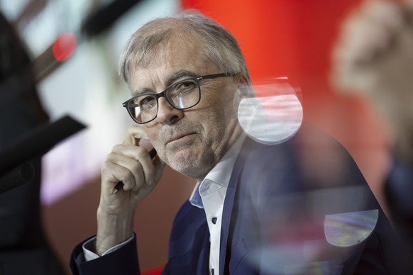 Jean-Michel Cina, President SRG SSR, during the public meeting The Hidden Cost of Cutting the TV License Fee: Pros and Cons of the 200 Francs Are Enough! Initiative in Lugano, Switzerland, Saturday, ...