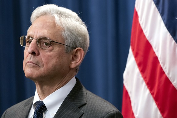 Attorney General Merrick Garland attends a news conference at the Department of Justice, Monday, June 13, 2022 in Washington. (AP Photo/Jacquelyn Martin)
Merrick Garland