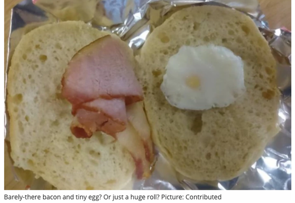 egg and bacon roll http://www.edinburghnews.scotsman.com/news/traveller-shames-edinburgh-airport-over-egg-and-bacon-roll-1-3816805