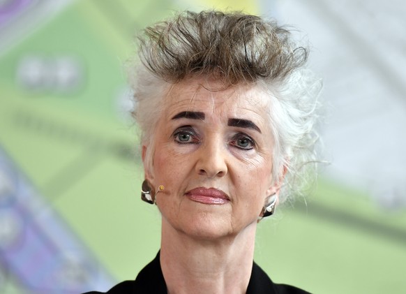 Regierungsraetin Carmen Walker Spaeh an einer Medienkonferenz zur Gebietsentwicklung Flugplatz Duebendorf auf dem Flugplatz in Duebendorf am Dienstag, 31. August 2021. (KEYSTONE/Walter Bieri)