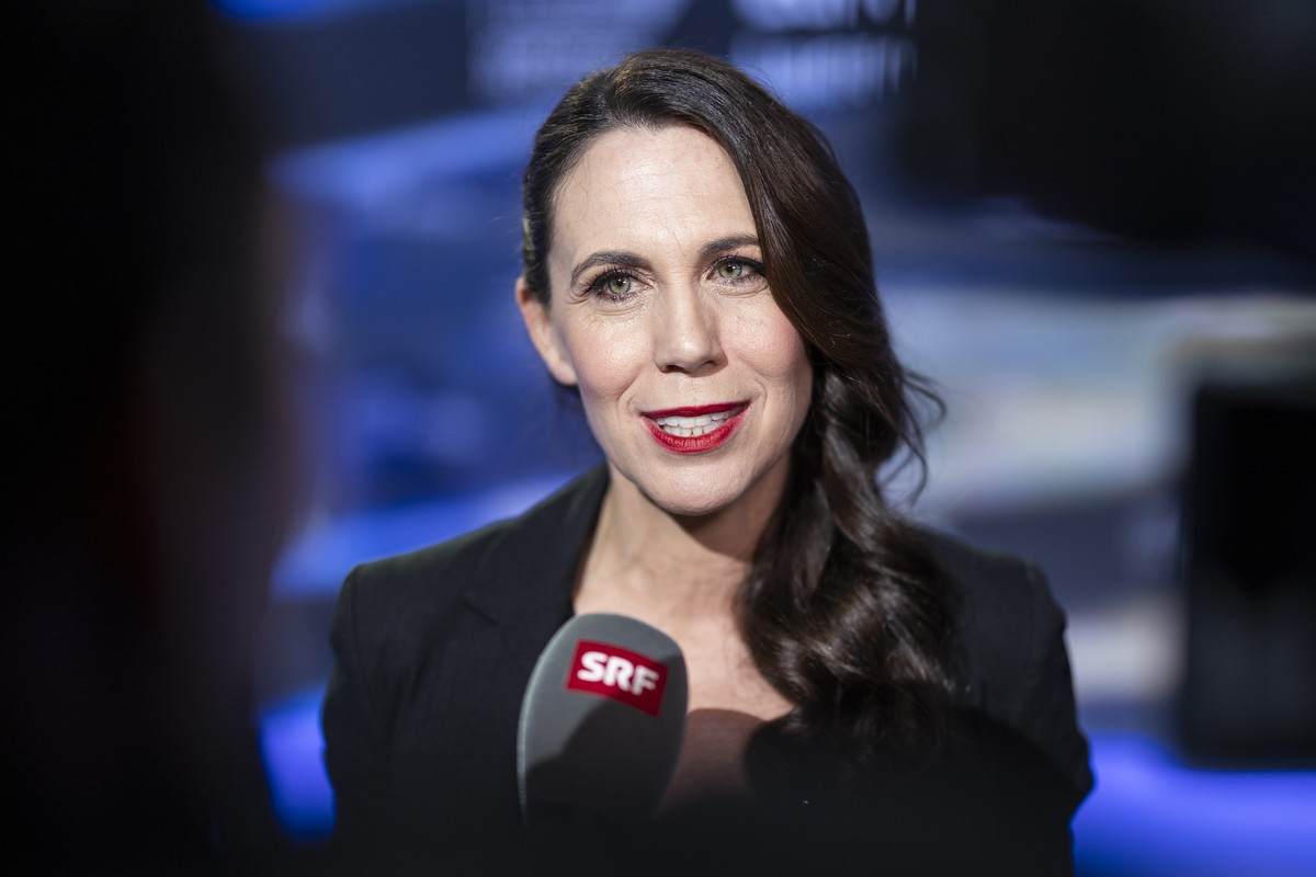 Susanne Wille, General Director of the Swiss Broadcasting Company SRG SSR, gives a TV interview, at the 37. European Film Awards at the Culture and Convention Center KKL in Lucerne, Switzerland on Sat ...