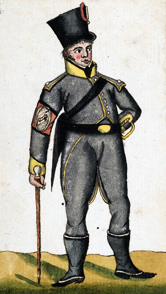 Landjäger während der Helvetik, um 1800.