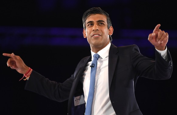 epa10262922 (FILE) - Former British Chancellor of the Exchequer and Tory leadership candidate Rishi Sunak at the Conservative Party leadership election hustings at Wembley Arena, London, Britain 31 Au ...