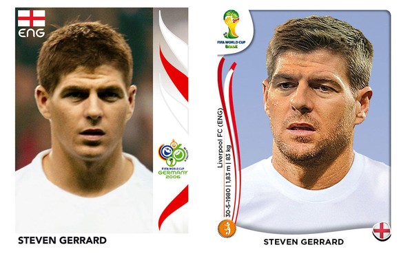 Steven Gerrard 2006 und 2014: Kein grosser Titel ist seit 2006 dazugekommen. Man sieht es ihm an.