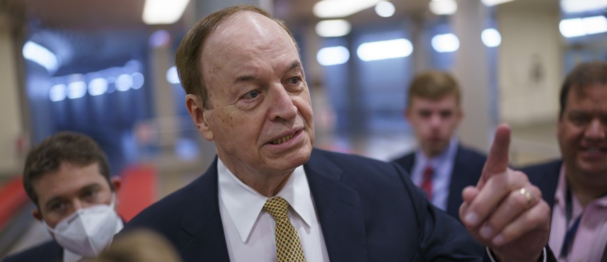 Sen. Richard Shelby, R-Ala., speaks to reporters as intense negotiations continue to salvage a bipartisan infrastructure deal, at the Capitol in Washington, Tuesday, July 27, 2021. (AP Photo/J. Scott  ...