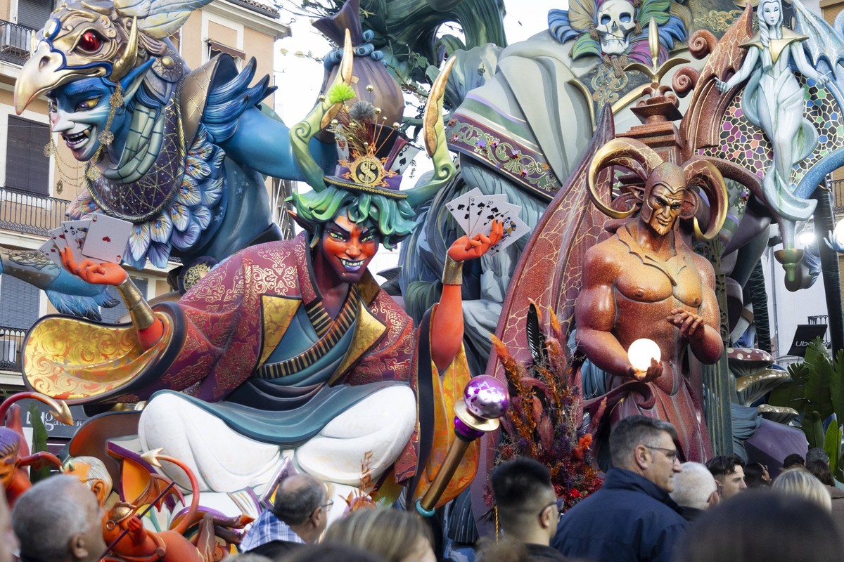 Las Fallas Festival in Spain VALENCIA, SPAIN - MARCH 19: Giant puppets are displayed during the Las Fallas Festival, which dates back to the 18th century in Valencia, Spain on March 19, 2026. Hundreds ...