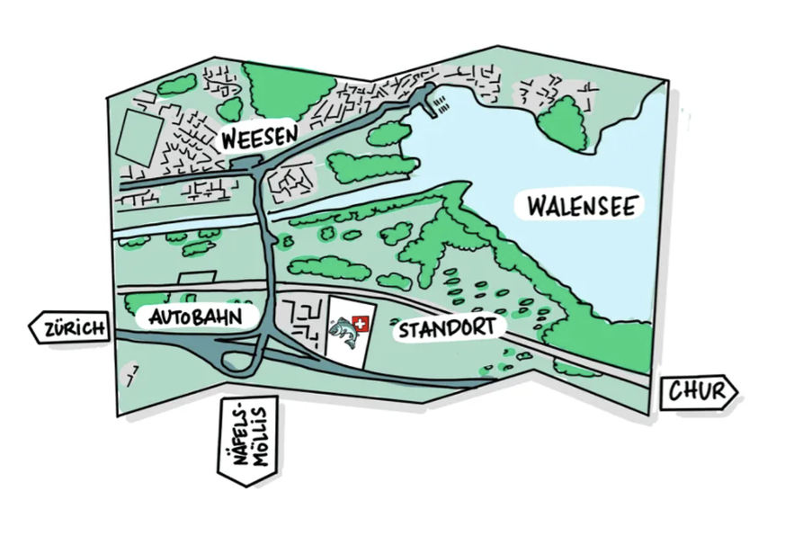 Die geplante Lachsfarm in Mollis GL soll auf 2,5 Hektar Land entstehen.