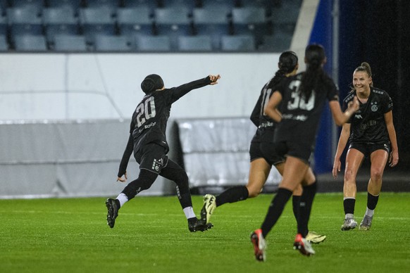 Switzerland: AXA Womens Super League 2025/26, FC Luzern vs GC Frauenfussball - swissporarena, Luzern: Imane Touriss 20 Grasshopper Club celebrates her goal *** Switzerland AXA Womens Super League 2025 ...