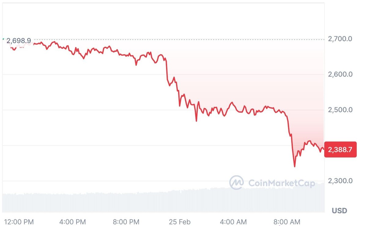 Absturz Ethereum 25. Februar 2025