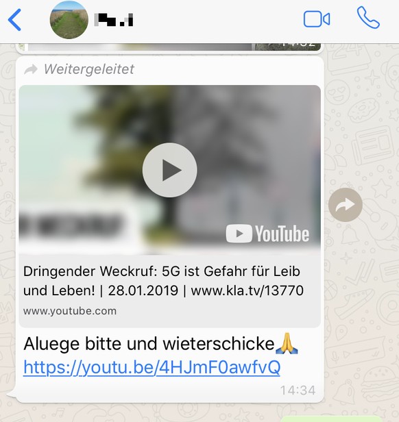 So wird der 5G-Film derzeit via Whatsapp verbreitet.