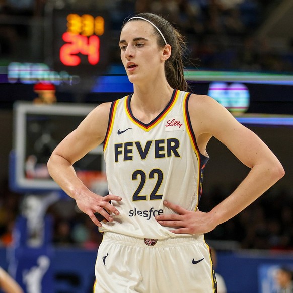 Chicago, USA, June 23, 2024: Caitlin Clark 22 Indiana Fever is seen during the game between the Chicago Sky and Indiana Fever on Sunday June 23, 2024 at Wintrust Arena, Chicago, USA. NO COMMERCIAL USA ...