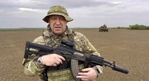 FILE - In this image taken from video released by Razgruzka_Vagnera telegram channel on Aug. 21, 2023, Yevgeny Prigozhin, the owner of the Wagner Group military company speaks to a camera at an unknow ...
